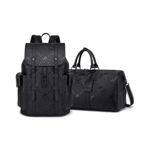 FAIRWHALE PU Backpack Laptop Bag Regular Men's Emma Orange/Twilight Black