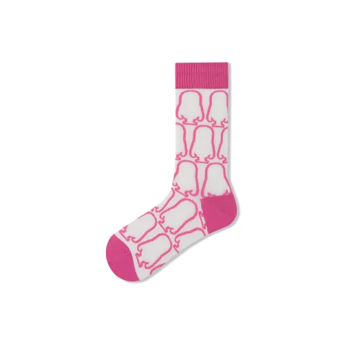 Montecto&Capsule Mid Calf Socks Unisex Rose Red