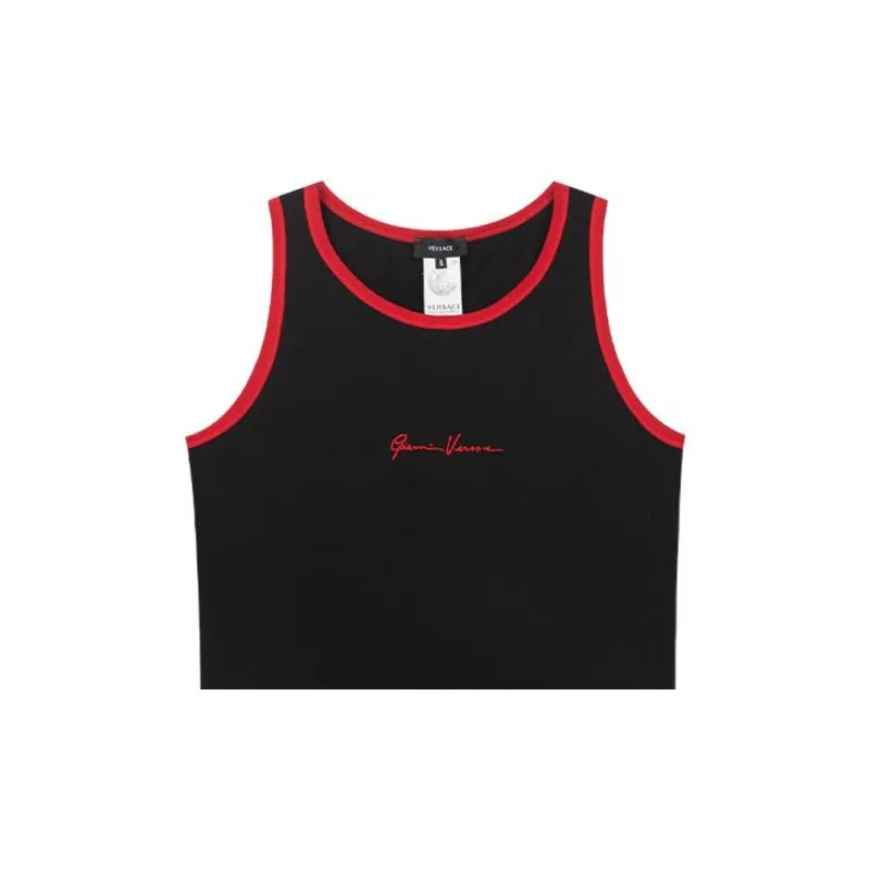 VERSACE Tank Tops Men Black-2