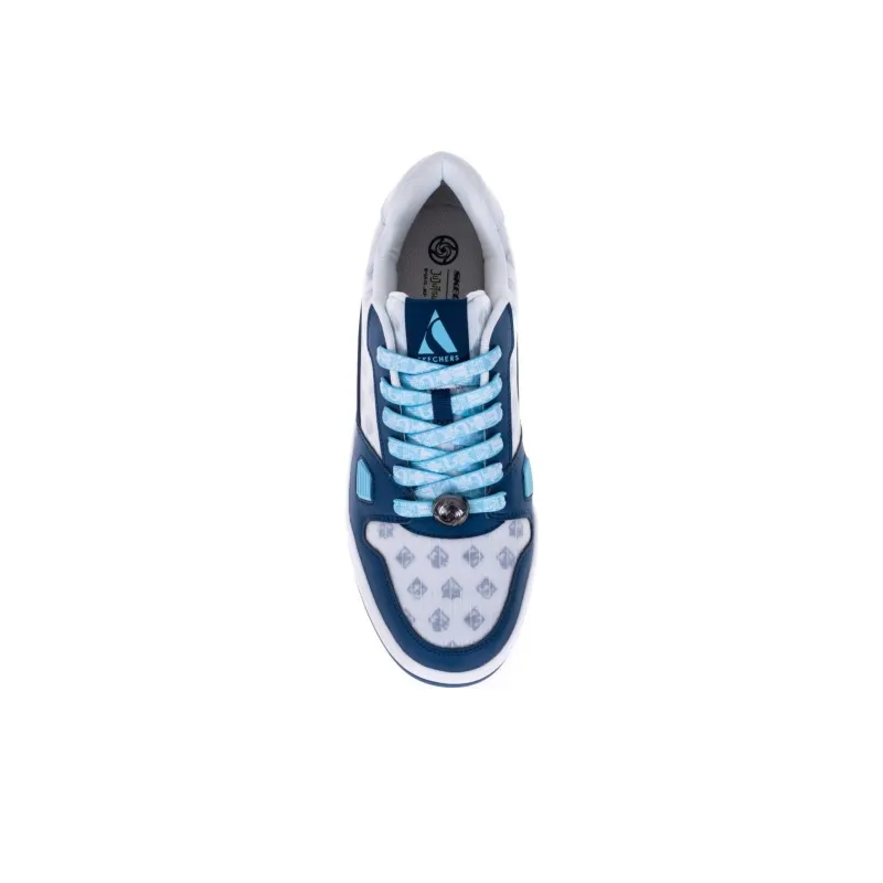 WUTIAOWU x Skechers Anti Slip Wear Resistant Low Top Skateboard Shoes Men's White Blue-3