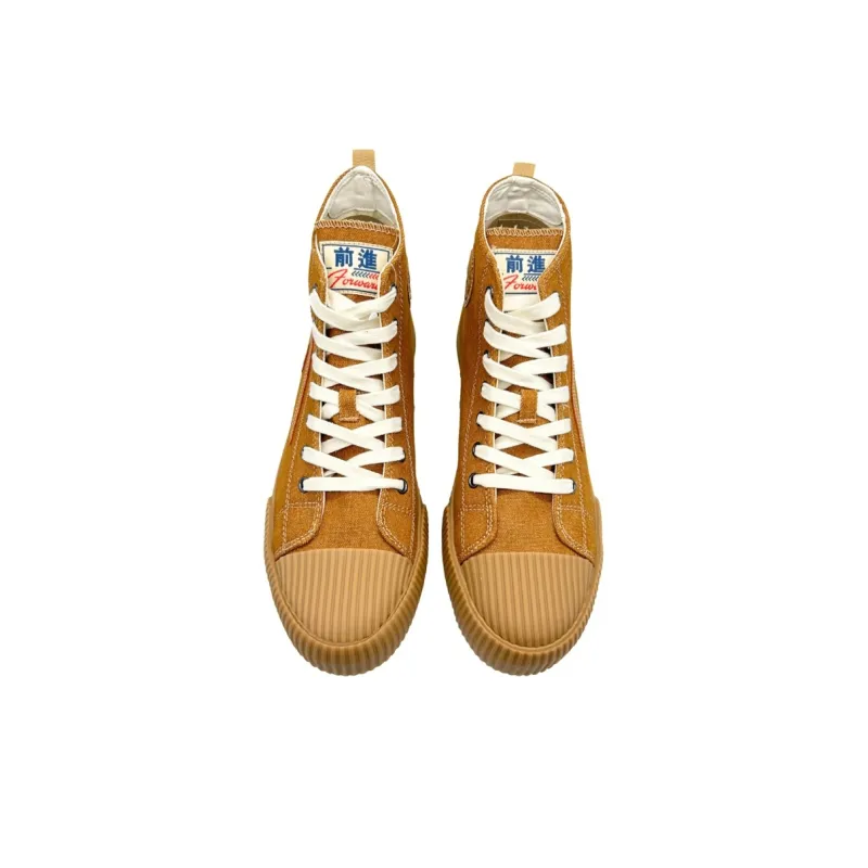 QIANJIN Abrasion Resistant Coverage Lightweight High Top Canvas Shoes Men's Coffee-4