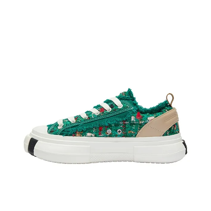 SMILEREPUBLIC Slip Resistant Height Increasing Low Top Canvas Shoes Unisex Green-1