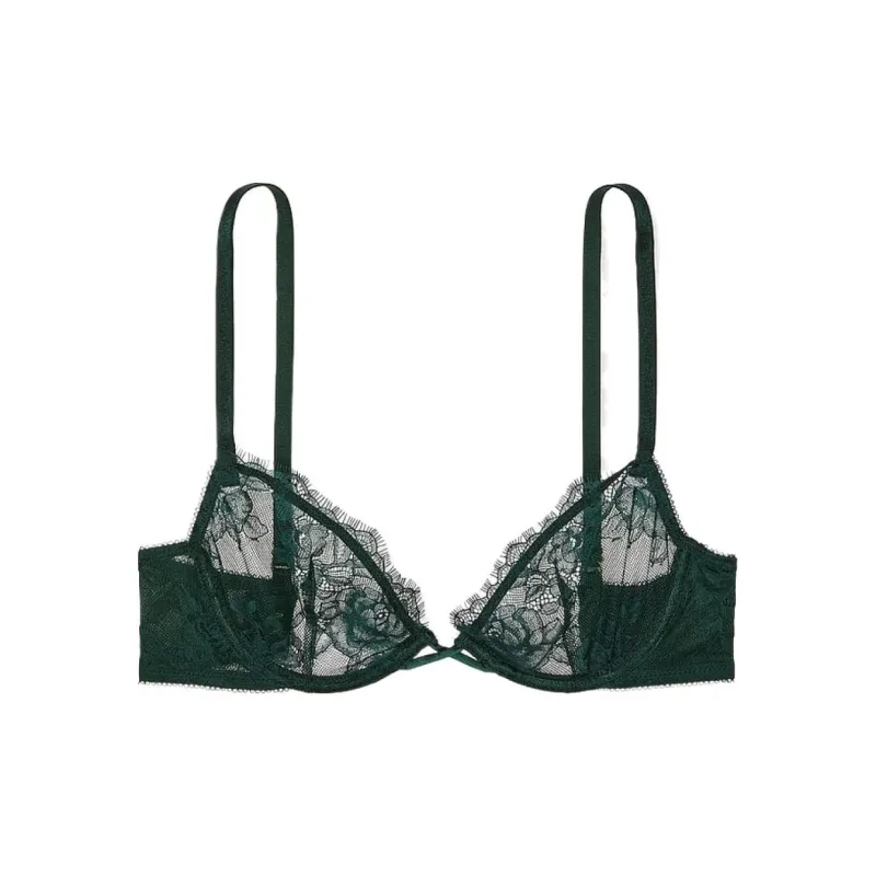 Victoria's Secret 24 Big Show Collection VERY SEXY Bra Women's Velour Green-0