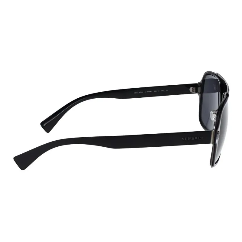 VERSACE Metal Square Sunglasses Unisex Black-2