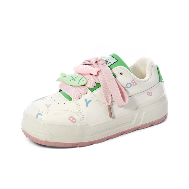 Lovely You Lightweight Wear-Resistant And Slip-Resistant Low-Top Skateboard Shoes Women's-7