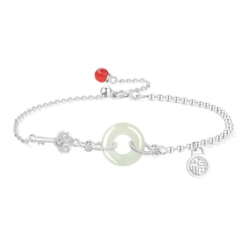 MOLADY Hetian Jade Bracelets Green Jade Women's