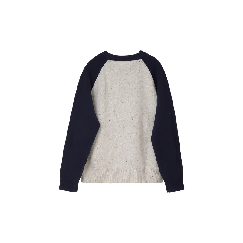 Fstudio Fall And Winter Korean Petite Multicolor Top 100% Wool Round Neck Knitwear Women's-1