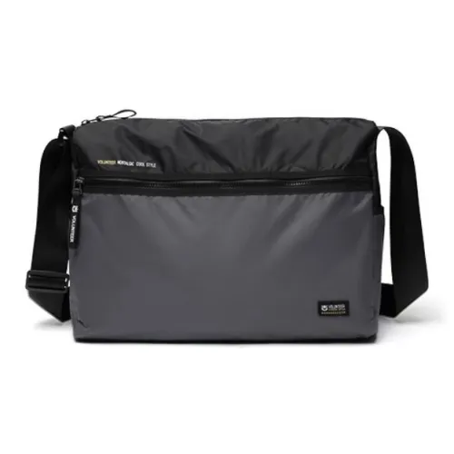 Volunteer Nylon Oxford Cloth Laptop Bag Shoulder Bag Crossbody Bag Large Size Men's Gray