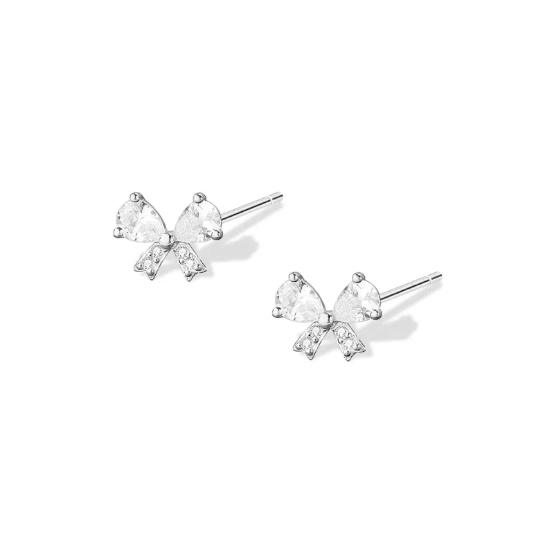 BLANK IN BLANK Sterling Silver Stud Earrings Women's Couple Bestie Birthday Box For Girls-0