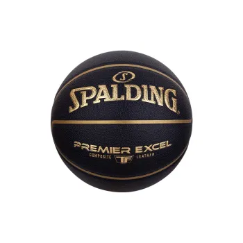SPALDING Moisture Absorbing Leather PU Basketball Black Gold Size 7 Ball Training Match Unisex