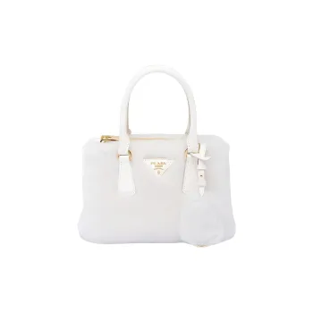 PRADA Galleria Killer Bag Shearling Tote Bag Shopping Bag Portable Crossbody Bag Shoulder Bag Mini Women's White