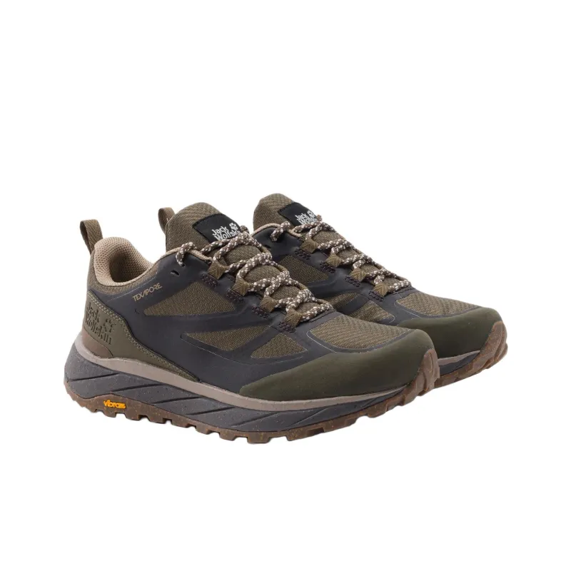 Jack Wolfskin Terraventure Anti Slip Wear Resistant Low Top Hiking Shoes Men's Brown-3