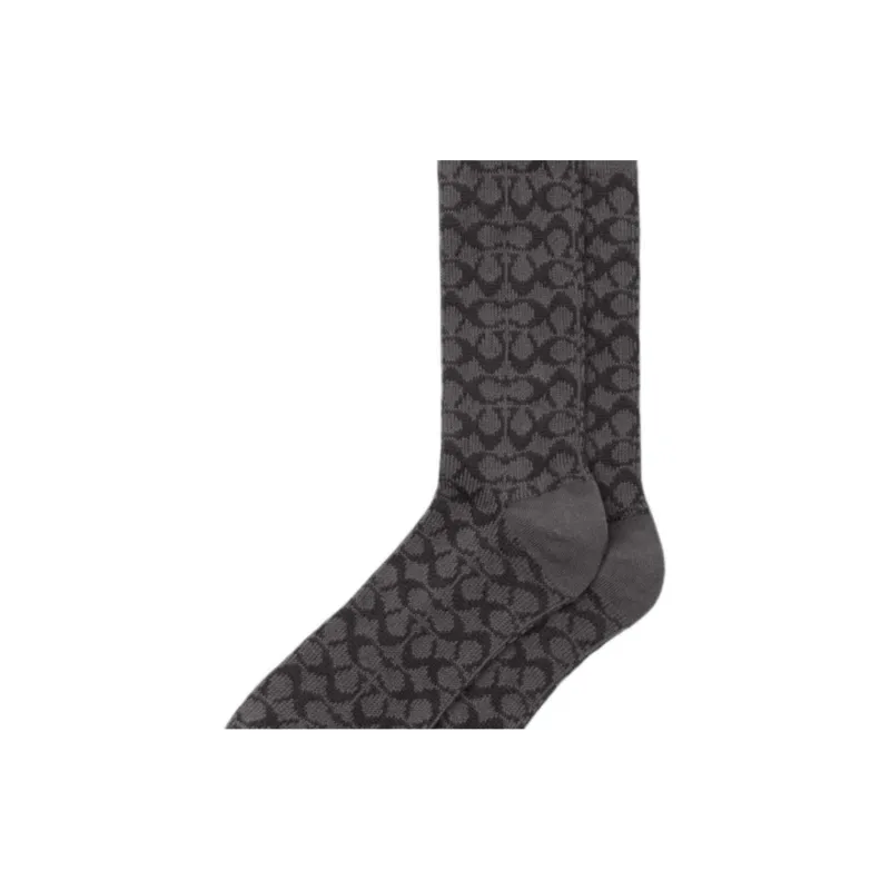 COACH Mid Calf Socks Women's 1 Pack Smoke Gray-1