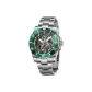 White Case Green Dial White Steel Band-OBL-DM-SK-BH