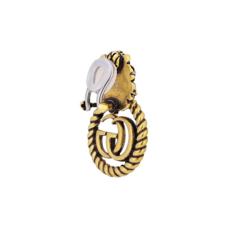 GUCCI Lion Head Earrings With Double G-3