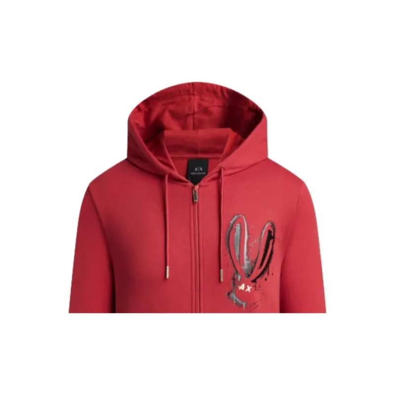 ARMANI EXCHANGE Year Of The Rabbit Sweatshirts Men Red-3