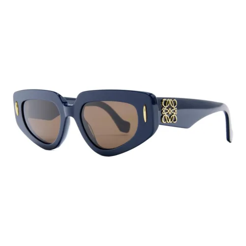 LOEWE Acetate Irregular Shape Sunglasses Unisex Blue
