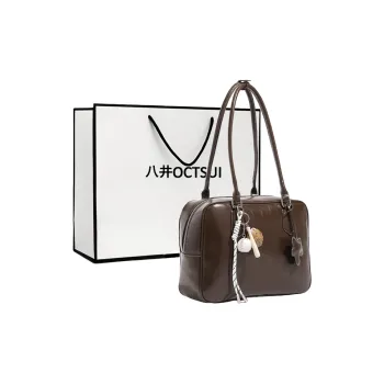 OCTSUI Synthetic Leather Shoulder Bag Women's Brownie Brown/Mousse Black