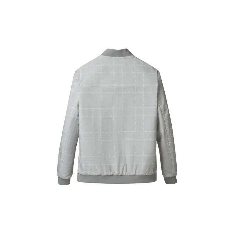 HLA Jackets Men Reversible Light Gray Plaid 57-3