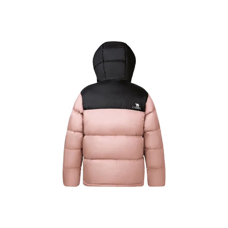 CAMEL Thermal Cold Resistant Color Block Hooded Puffy Down Jacket Unisex-9