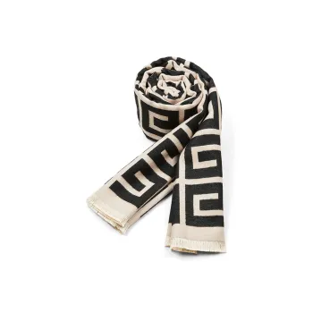 DULOREN Polyester Viscose Scarves Women's Black & Coffee