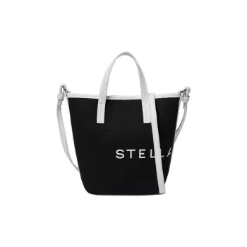 Stella McCartney Logo Printed Open Top Bucket Bag