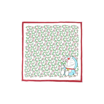 Doraemon X GUCCI Doraemon X GUCCI Doraemon X GUCCI Collaboration Silk Scarves Unisex Red