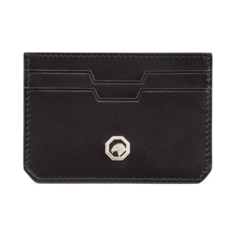 STEFANO RICCI Calfskin Card Holder Men's Black-0