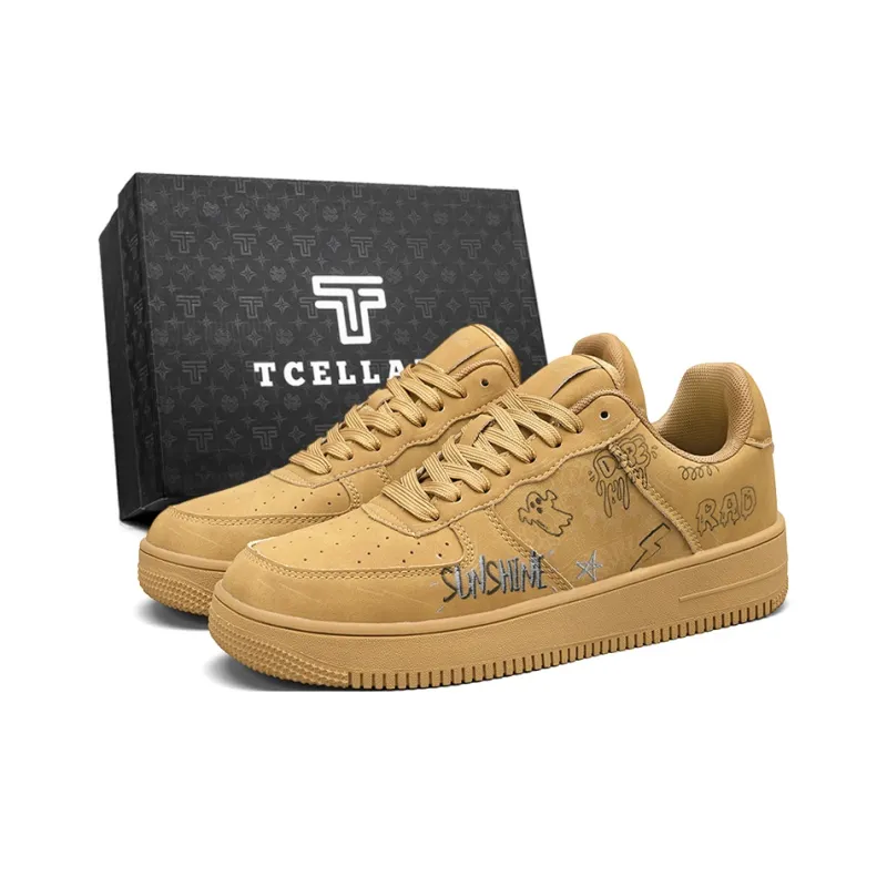 TCELLARS Cushioning Abrasion Resistant Lightweight Height Increasing Mat Low Top Skateboard Shoes Unisex-62