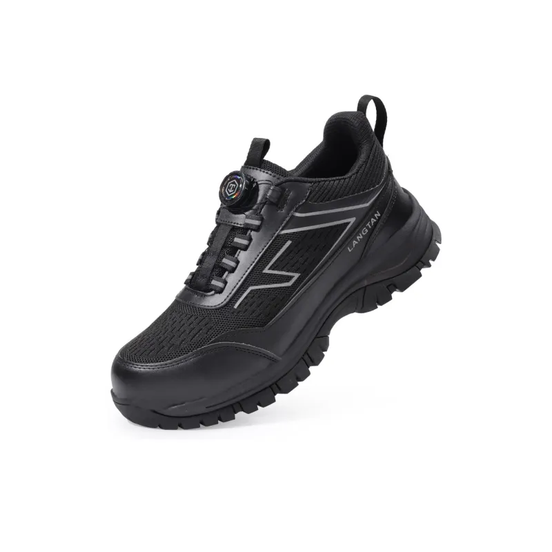 Wolf Detective Non slip Wear resistant Impact resistant Low Top Outdoor Shoes Men's Black-2