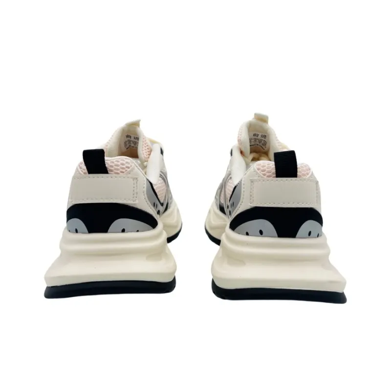 QIANJIN Breathable Low Top Chunky Sneakers Women's Light Pink-3