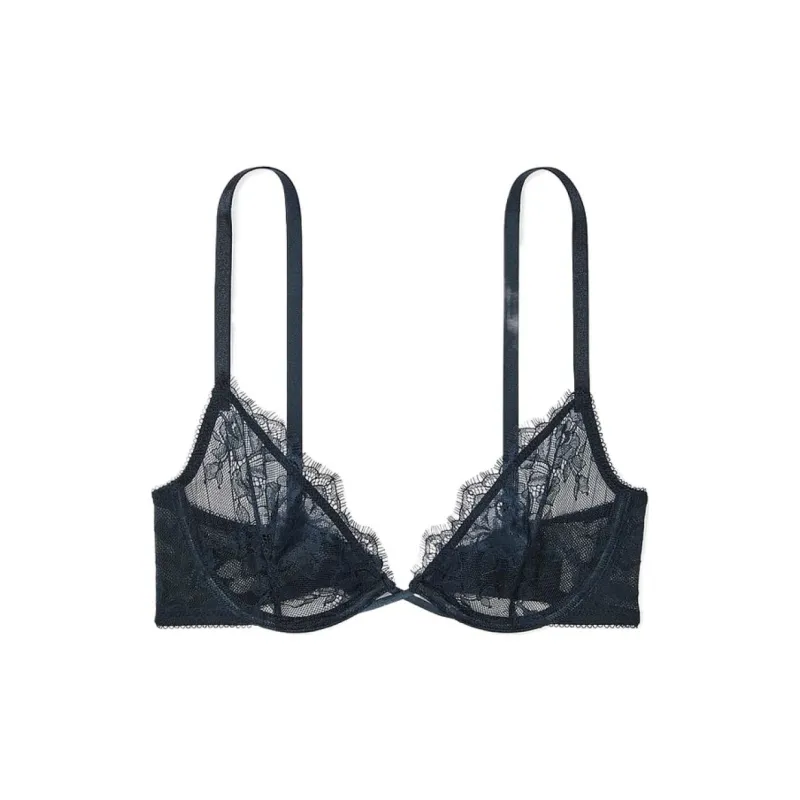 Victoria's Secret 24 Big Show Collection VERY SEXY Bra Women's Velour Blue-0