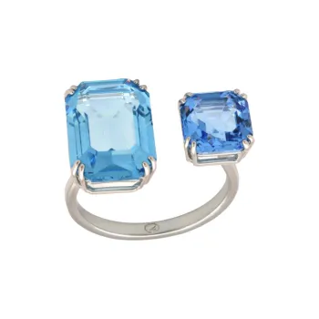 Swarovski Rhodium Plated, Crystal Rings Women's Blue