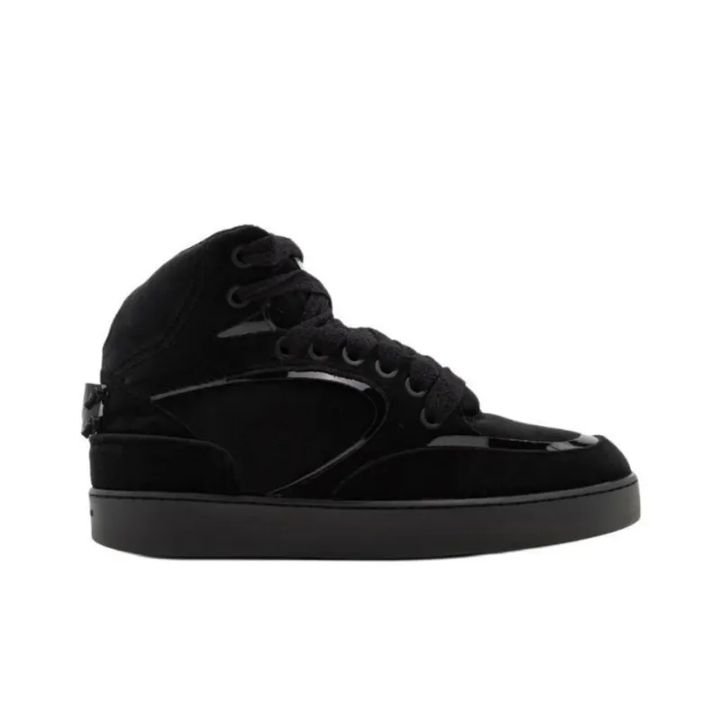 EMPORIO ARMANI High Top Skateboard Shoes Men's Black-1