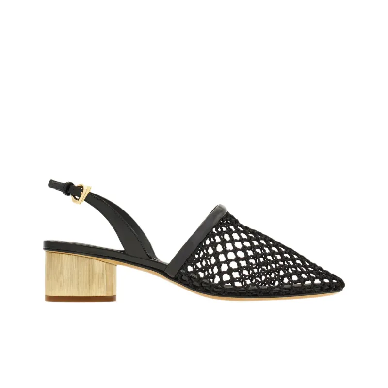 Ferragamo 40mm Mesh Leather Slingbacks Women's-1