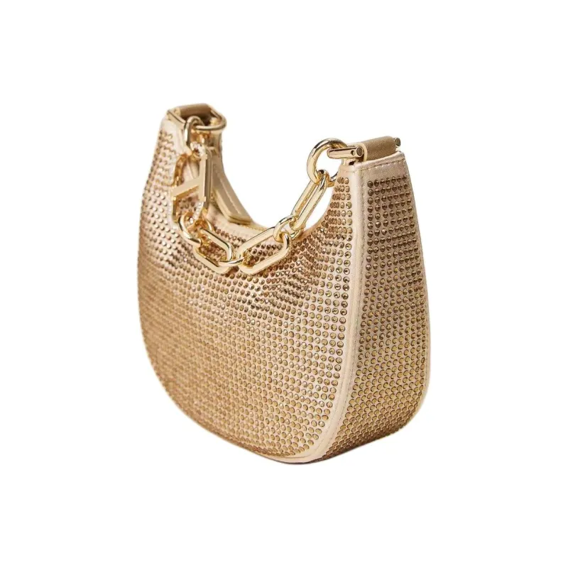 TWINSET MILANO Polyester Rhinestone Bag Handbag Mini Women's Gold-1