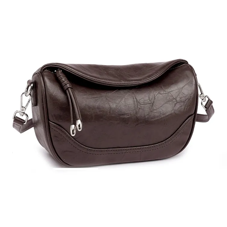 GELANDAI Cow Leather Shoulder Bag Crossbody Bag Women's Black/Chocolate-1