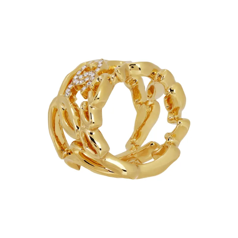 CHANEL Metal, Crystal, Rhinestone Rings Women's Gold-0