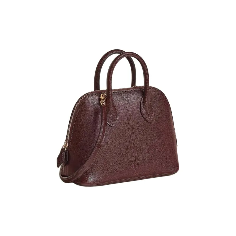 HERMES Bolide Tarmac Chamkila Goatskin Bowling Bag Crossbody One Shoulder Handbag Women's 0G Rouge Sellier Saddle Red-2