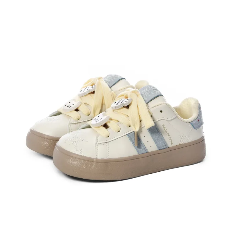 Lovely You Wear resistant And Lightweight Low Top Skateboard Shoes Women's Yellow Blue Cheeses-15
