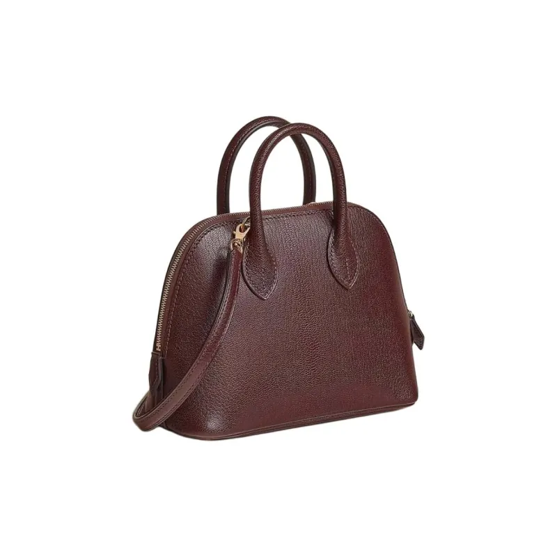 HERMES Bolide Tarmac Chamkila Goatskin Bowling Bag Crossbody One Shoulder Handbag Women's 0G Rouge Sellier Saddle Red-3