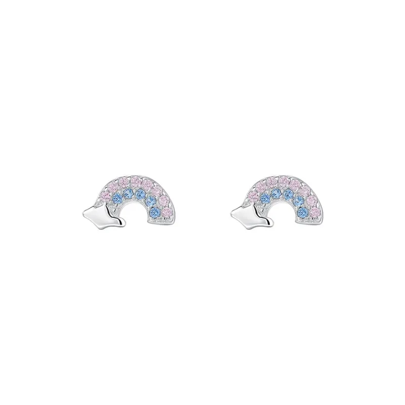 Heart Grass S925 Silver Stud Earrings Women's-0