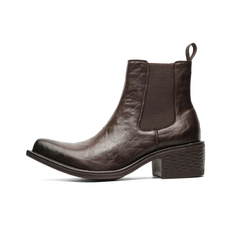 Chi Wolf Short Chelsea Boots Men's Black-14