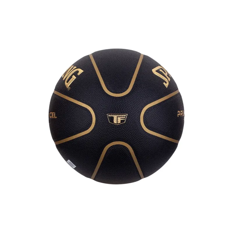 SPALDING Moisture Absorbing Leather PU Basketball Black Gold Size 7 Ball Training Match Unisex-1