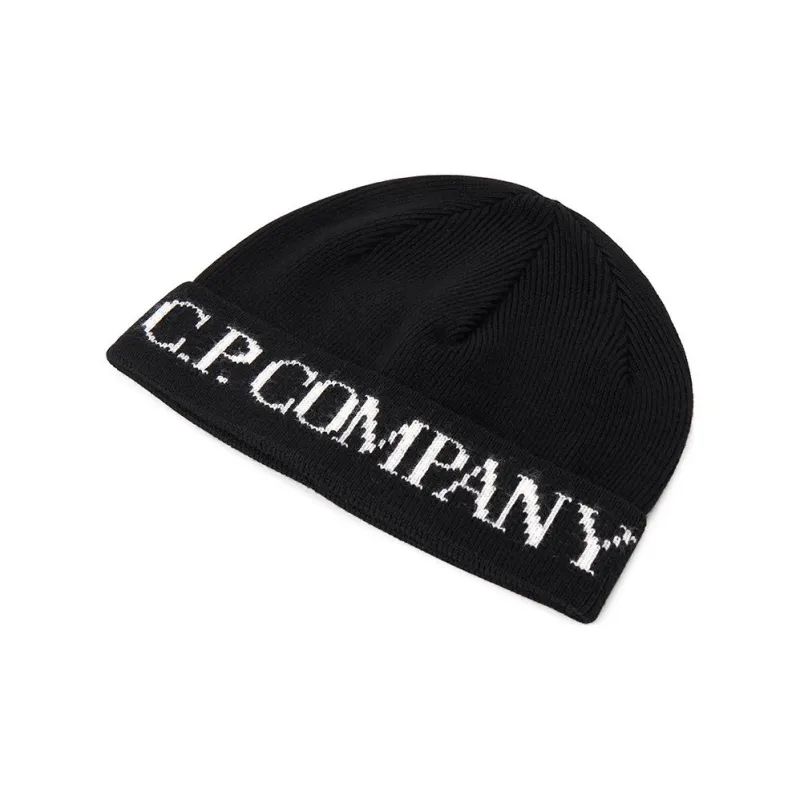 C.P.Company Intarsia knit Logo Beanie-1