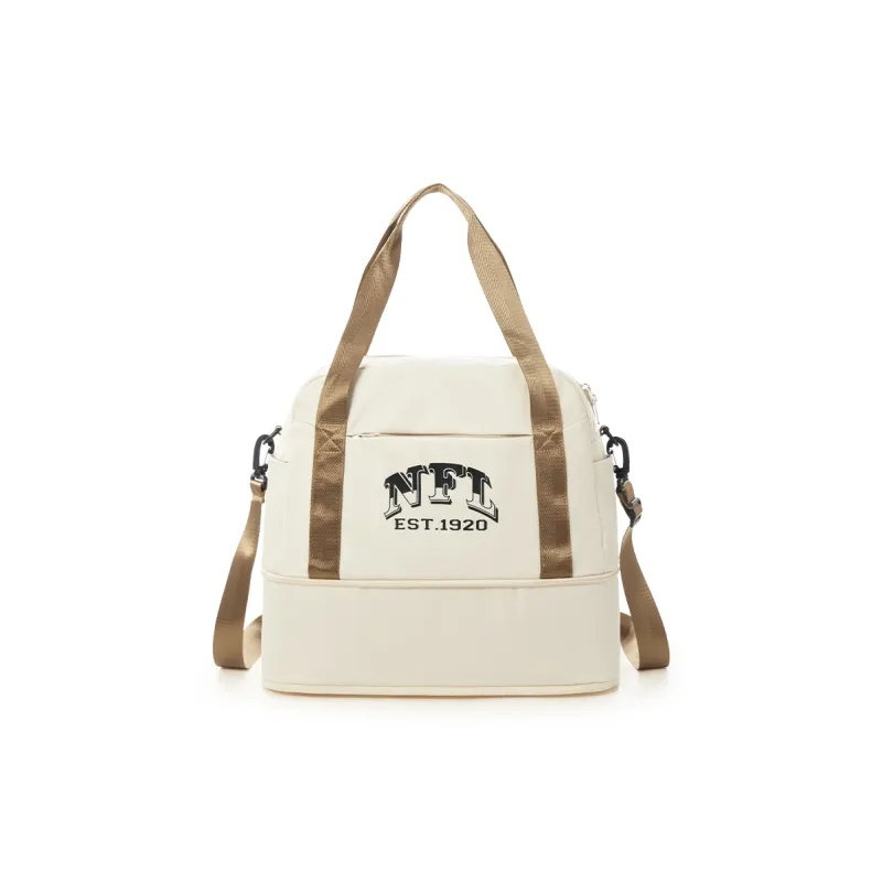 NFL Fabric Gym Bag, Travel Bag, Shoulder Bag, Crossbody Bag Tubas Unisex Ecru & Brown-0