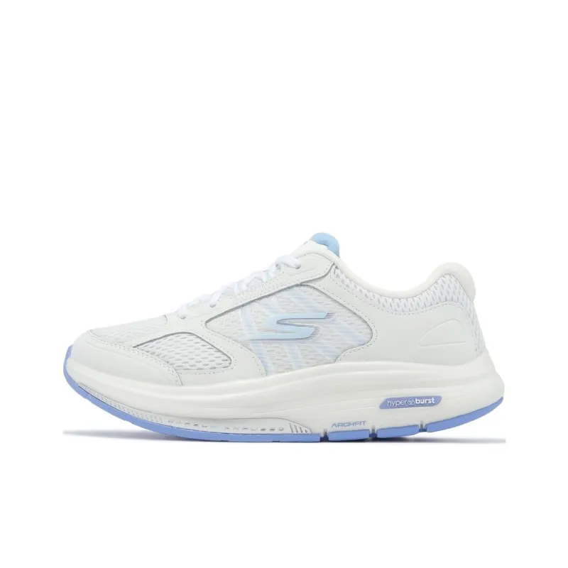 Skechers Go Walk Workout Walker Anti-Slip Wear-Resistant Low-Top Casual Running Shoes Women's White Blue-0