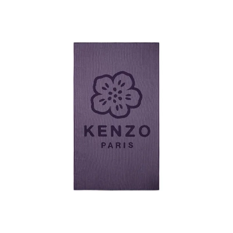 KENZO Cotton Knit Scarves Unisex Purple-0