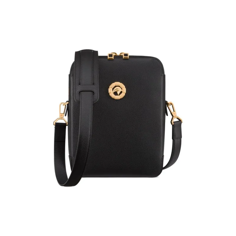 STEFANO RICCI Calfskin Shoulder Bag Crossbody Bag Men's Black-0