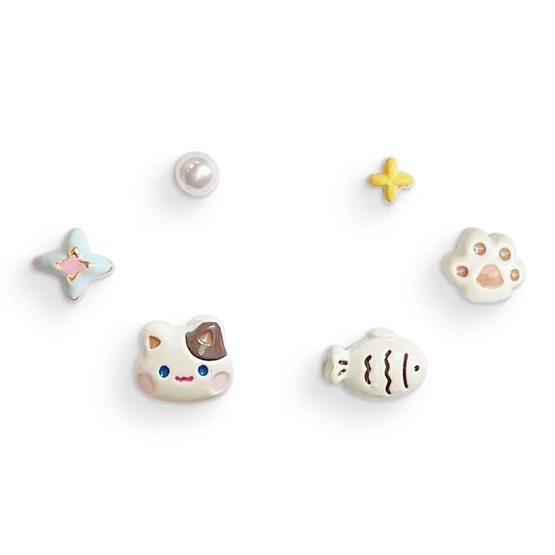 WANLIACC Alloy Stud Earrings Set Women's-3